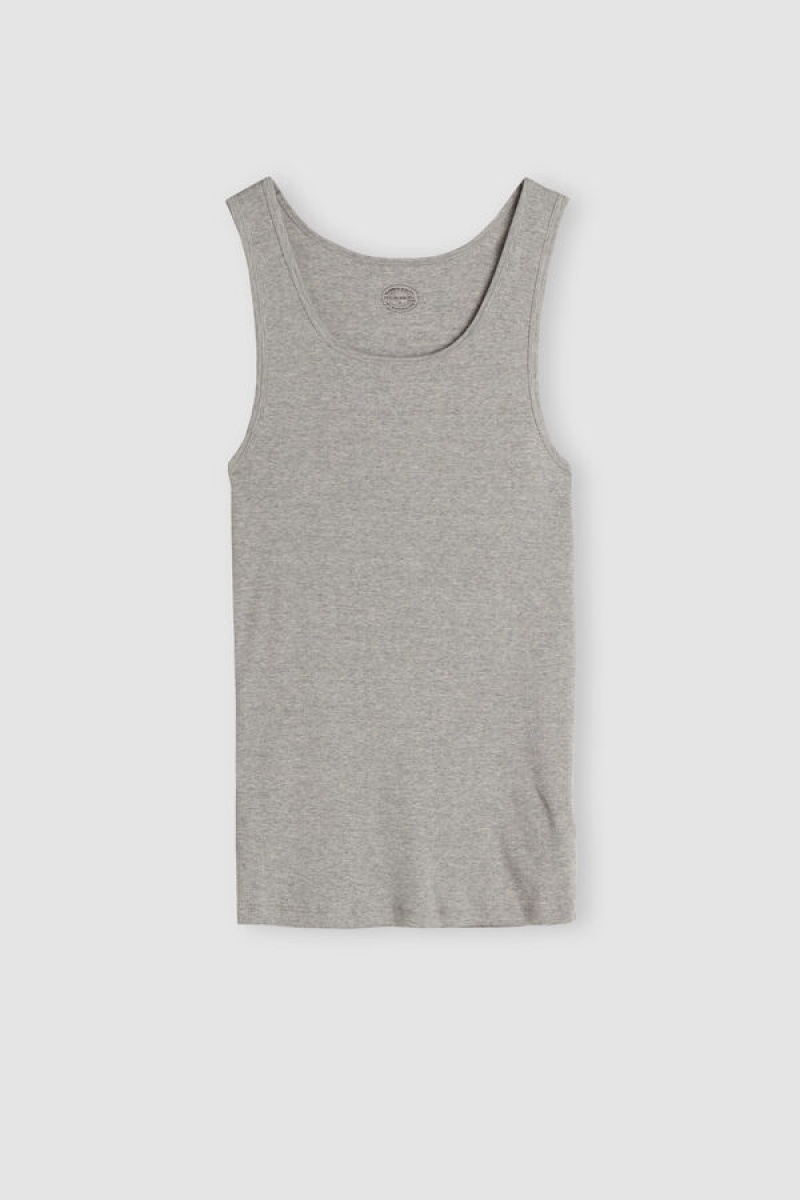 Intimissimi Rebrasti Supima Cotton Tank Top Sive | SN-ITMSM58618