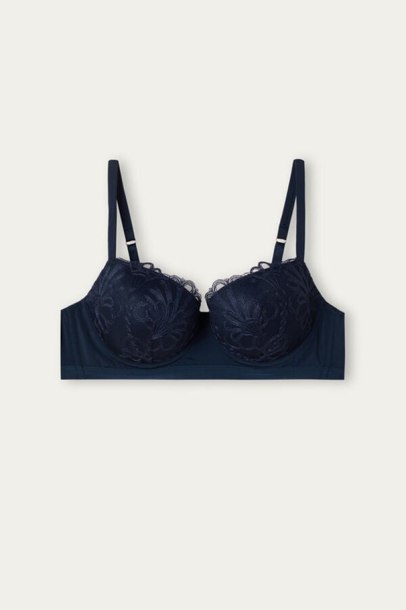 Intimissimi Romantic Life Sofia Balconette Bra Plave | SN-ITMSM56451