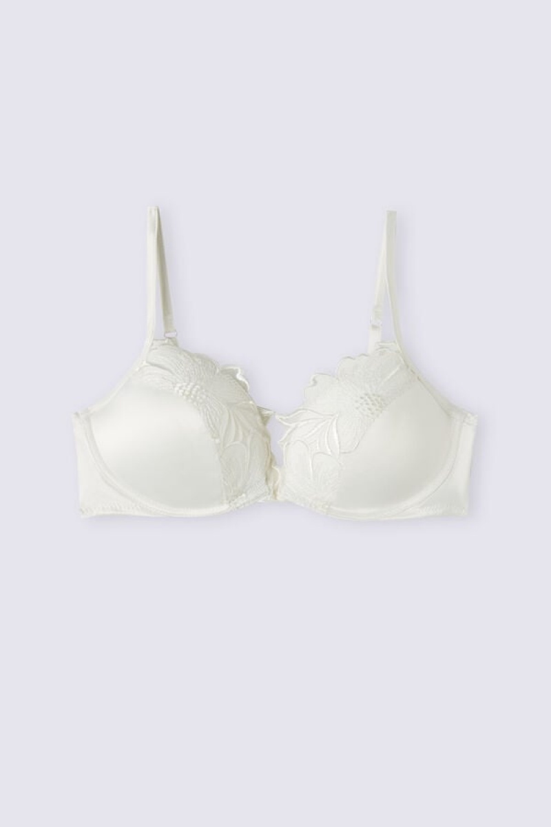 Intimissimi Satin Darlings Silvia Push-up Bra Bijele | SN-ITMSM56791