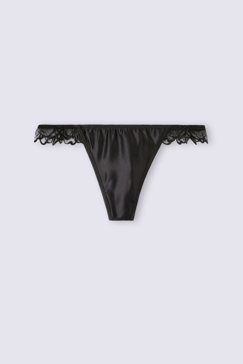 Intimissimi Satin Darlings Thong Crne | SN-ITMSM57759