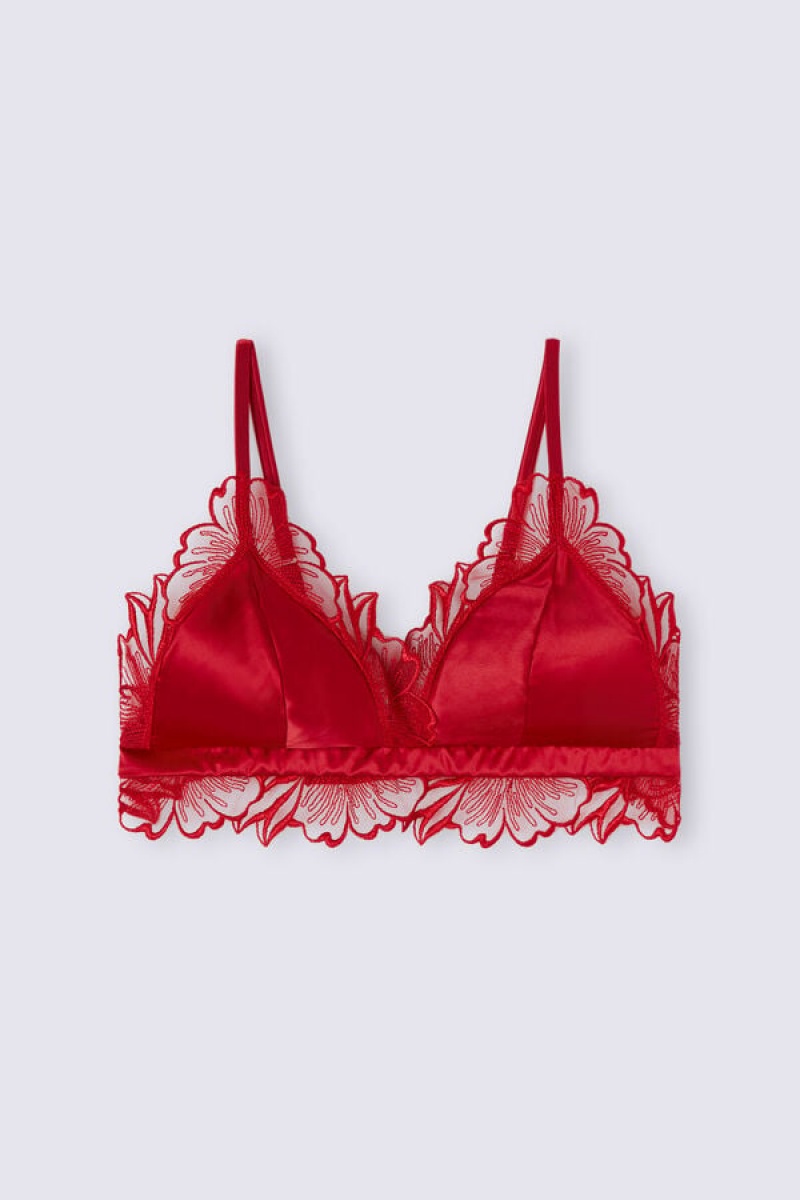 Intimissimi Satin Darlings Triangle Bra Crvene | SN-ITMSM56705