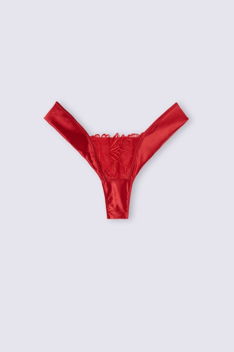 Intimissimi Satin Darlings ‘80s Stil Brazilian Crvene | SN-ITMSM57514