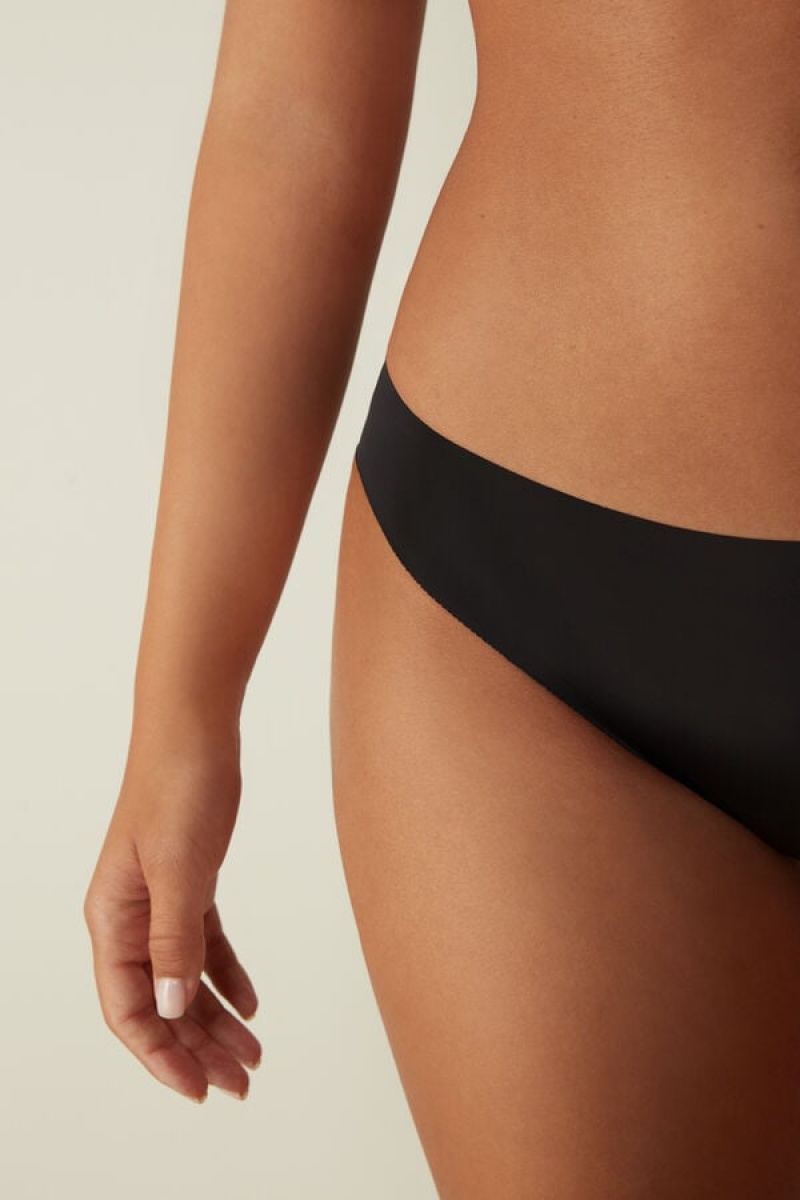 Intimissimi Seamless Microfiber Panties Crne | SN-ITMSM57528