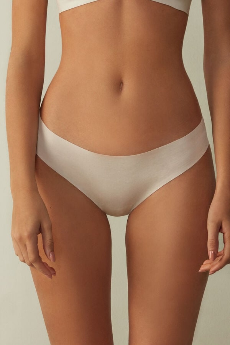 Intimissimi Seamless Supima® Cotton Brazilian Panties Bež | SN-ITMSM57409