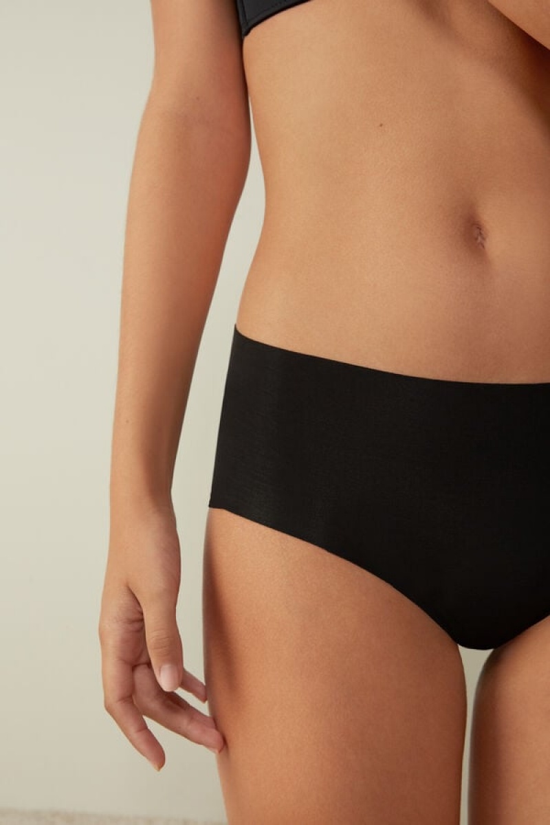 Intimissimi Seamless Supima® Cotton Hipster Crne | SN-ITMSM57659