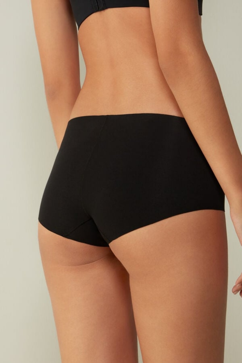 Intimissimi Seamless Supima® Cotton Hipster Crne | SN-ITMSM57659