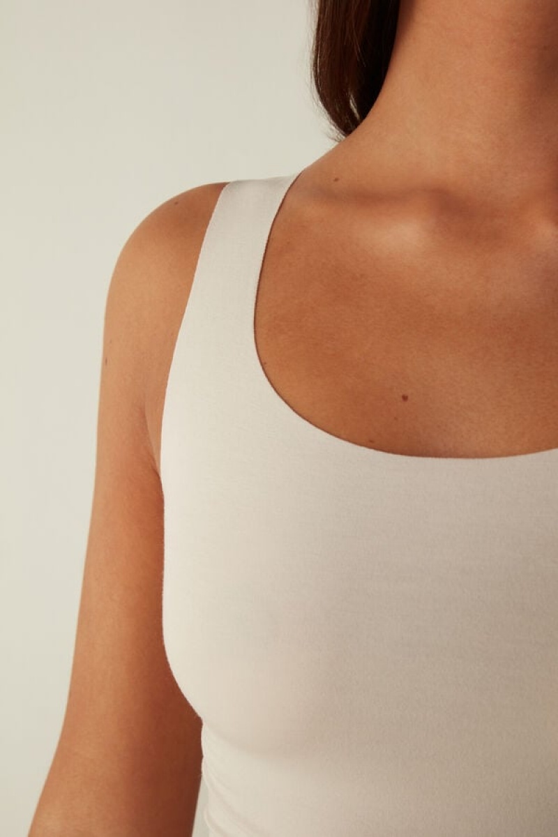 Intimissimi Seamless Supima® Cotton Tank Top Bež | SN-ITMSM57930