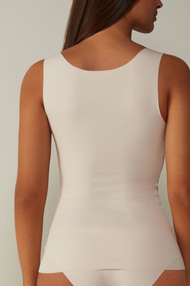 Intimissimi Seamless Supima® Cotton Tank Top Bež | SN-ITMSM57930