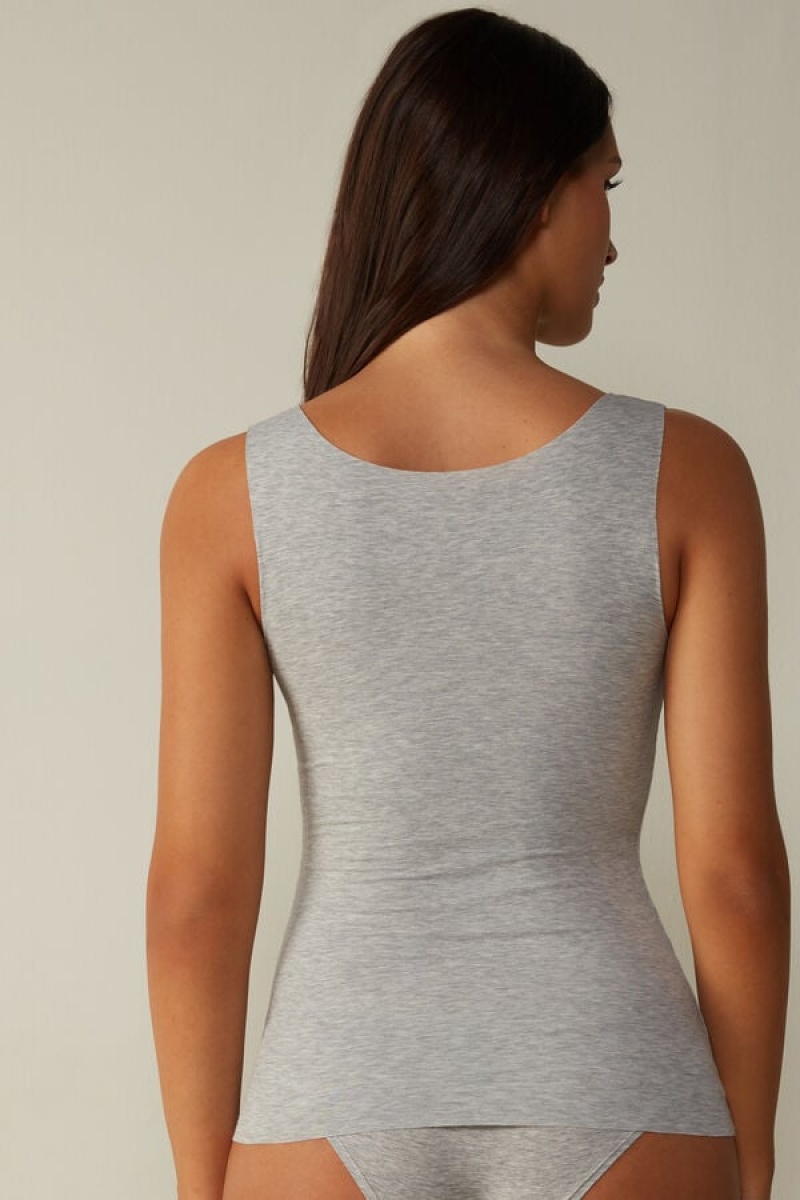 Intimissimi Seamless Supima® Cotton Tank Top Sive | SN-ITMSM57942