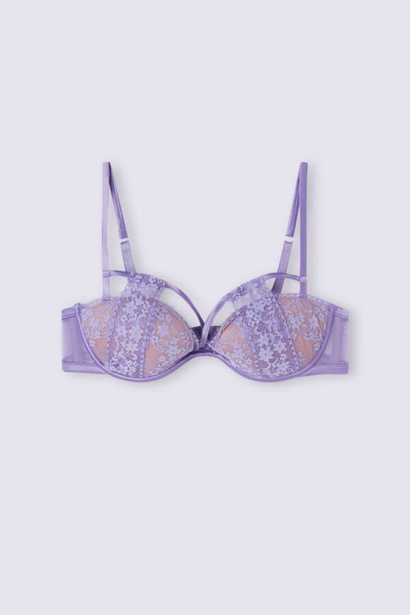 Intimissimi Secret Party Podstavljena Balconette Bra Ljubičaste | SN-ITMSM56569