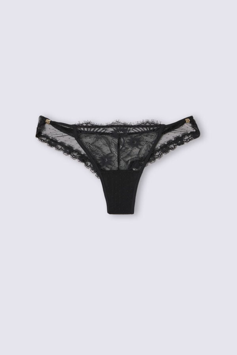 Intimissimi Sensual Flowers Brazilian Crne | SN-ITMSM57477