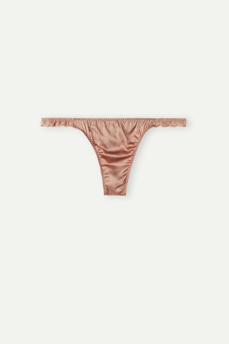 Intimissimi Silk And Lace G-string Bež | SN-ITMSM57707