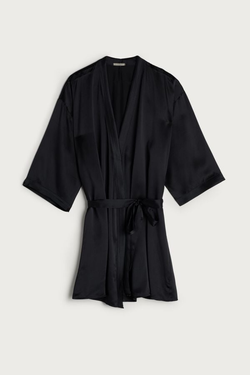 Intimissimi Silk Kimono Crne | SN-ITMSM58416