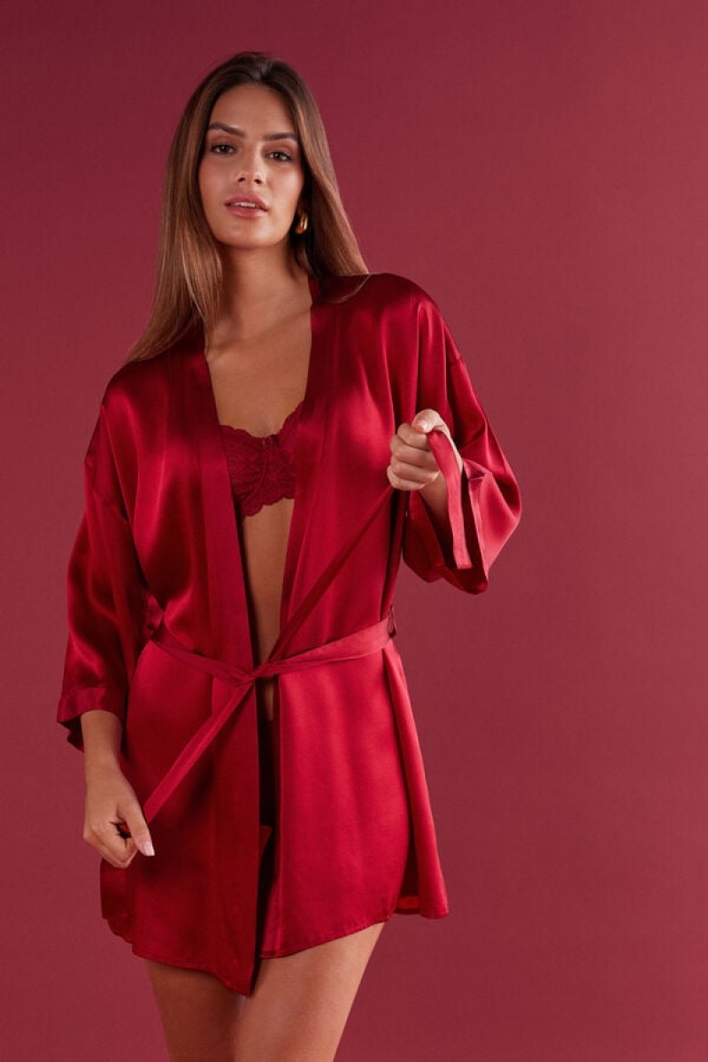 Intimissimi Silk Kimono Crvene | SN-ITMSM58417