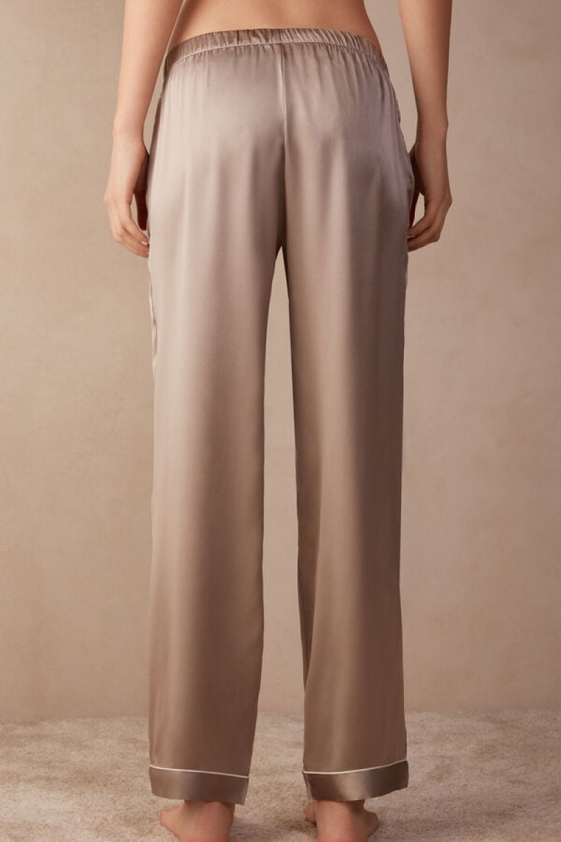 Intimissimi Silk Satin Pajama Pants Bež | SN-ITMSM58204