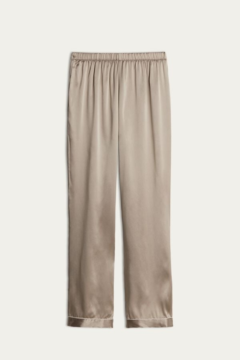 Intimissimi Silk Satin Pajama Pants Bež | SN-ITMSM58204