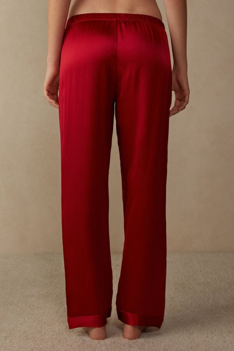 Intimissimi Silk Satin Pajama Pants Crvene | SN-ITMSM58201