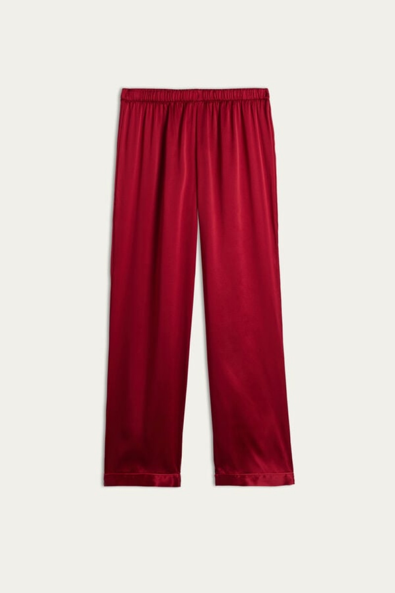 Intimissimi Silk Satin Pajama Pants Crvene | SN-ITMSM58201