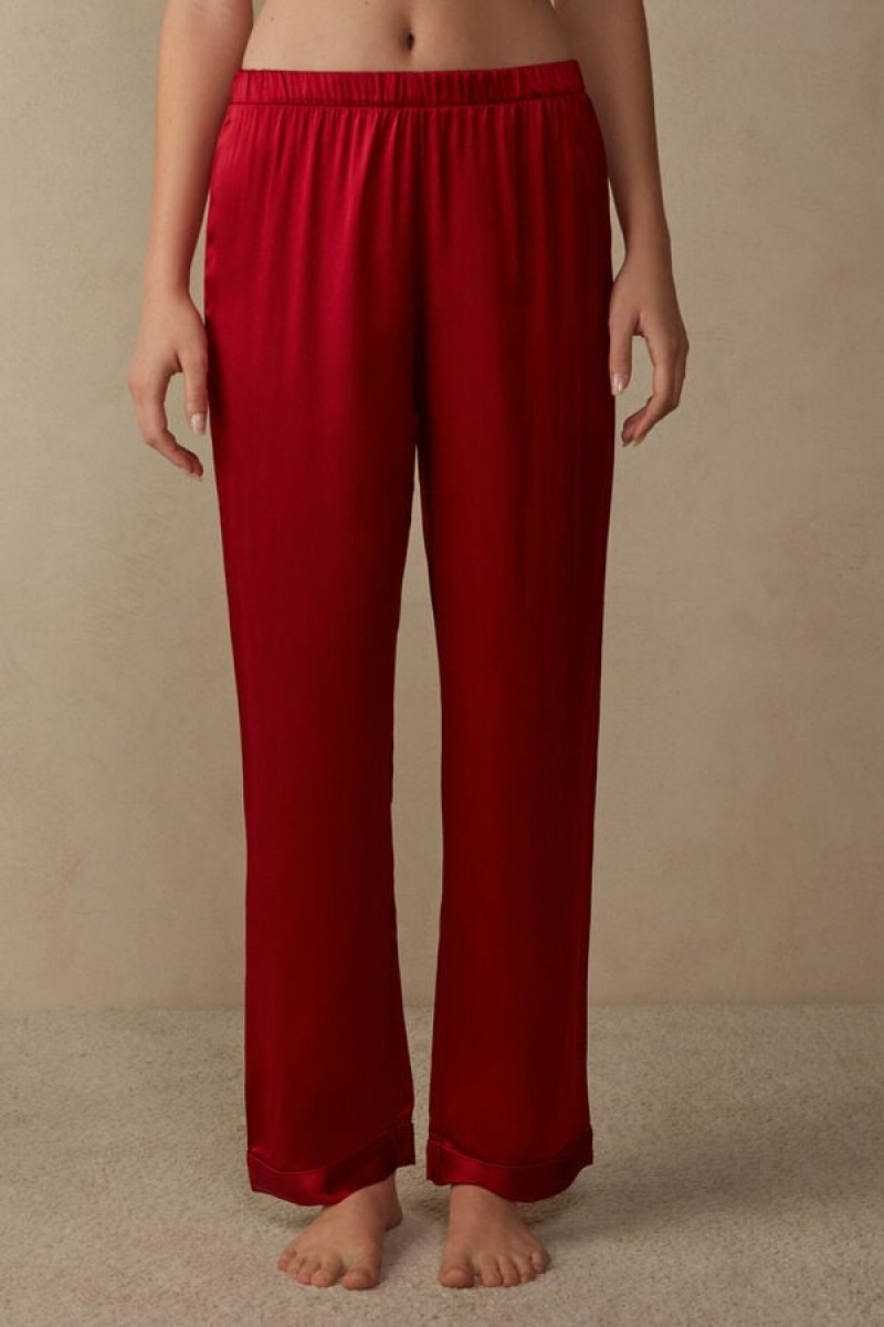 Intimissimi Silk Satin Pajama Pants Crvene | SN-ITMSM58201