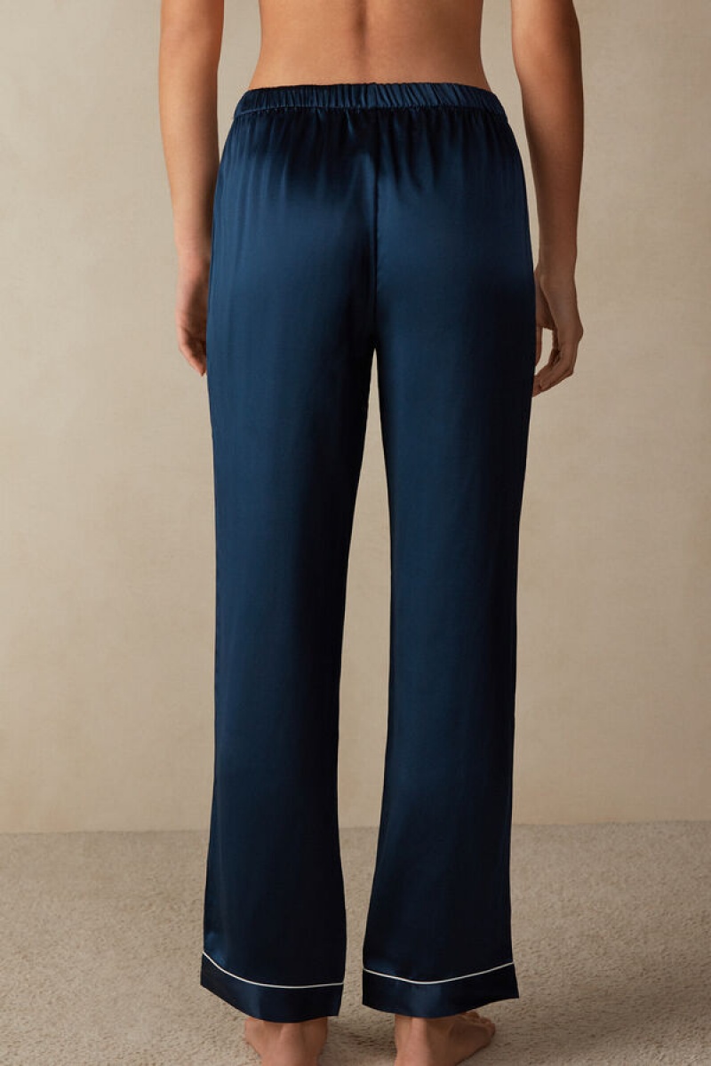 Intimissimi Silk Satin Pajama Pants Plave | SN-ITMSM58236