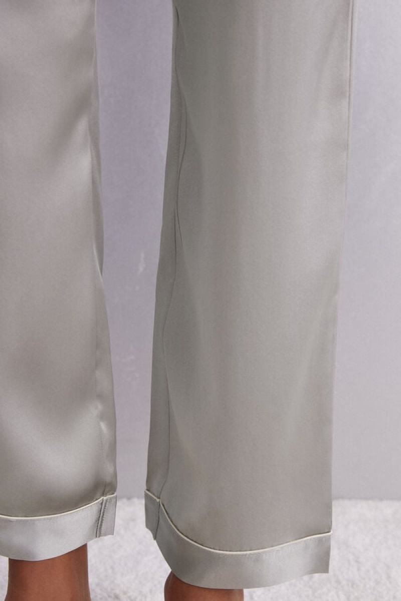 Intimissimi Silk Satin Pajama Pants Sive | SN-ITMSM58271