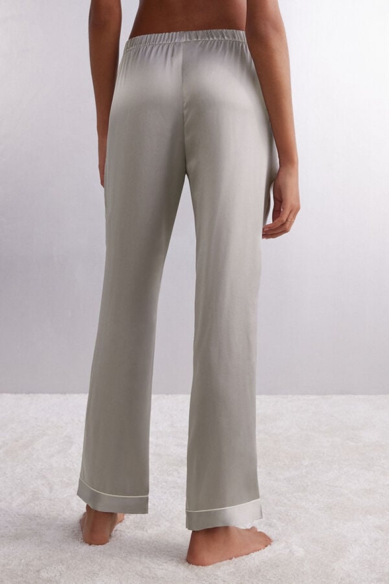 Intimissimi Silk Satin Pajama Pants Sive | SN-ITMSM58271