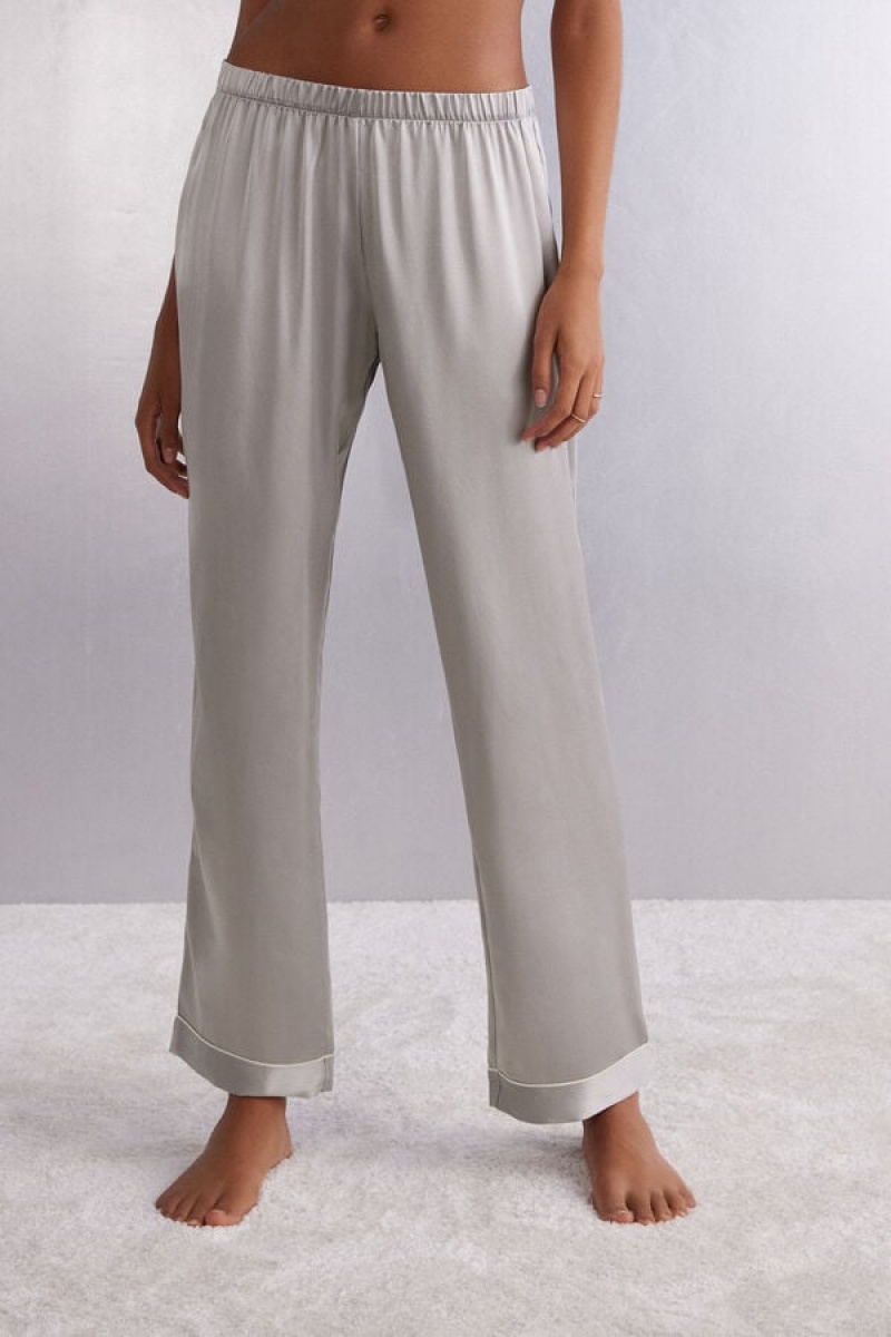 Intimissimi Silk Satin Pajama Pants Sive | SN-ITMSM58271