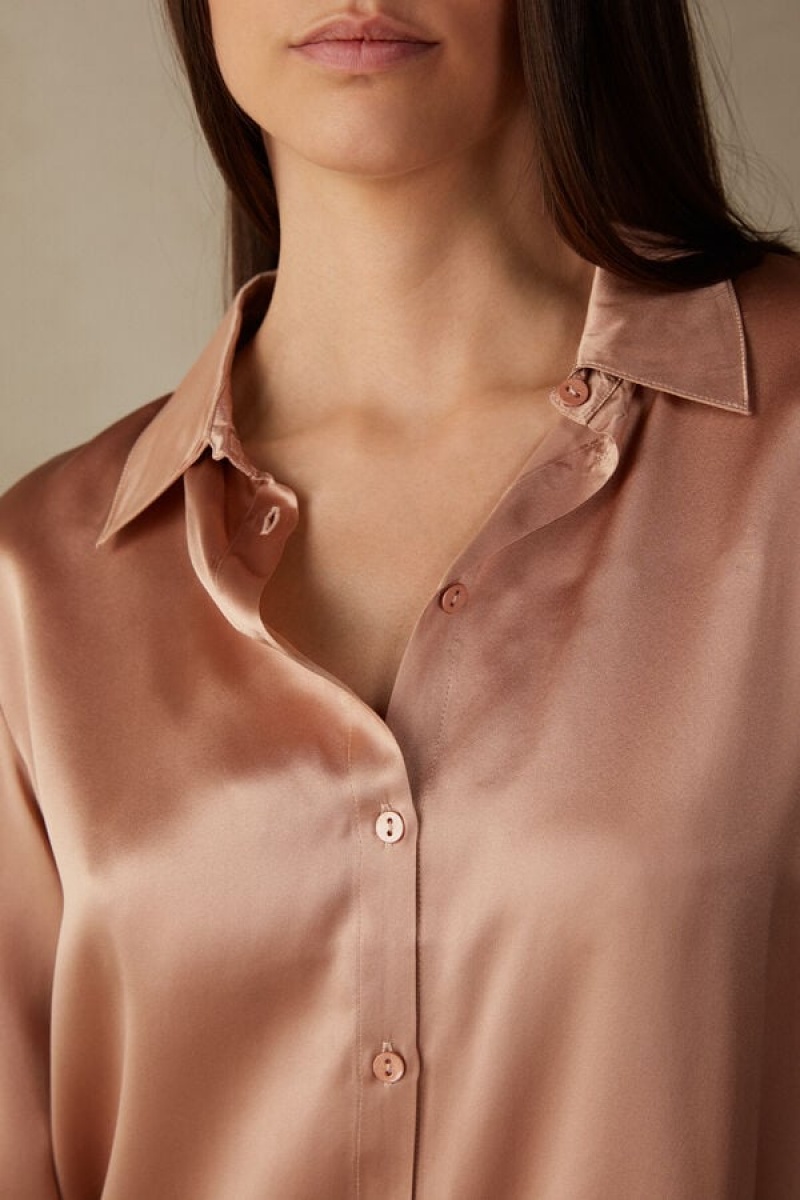 Intimissimi Silk Shirt Bež | SN-ITMSM58058