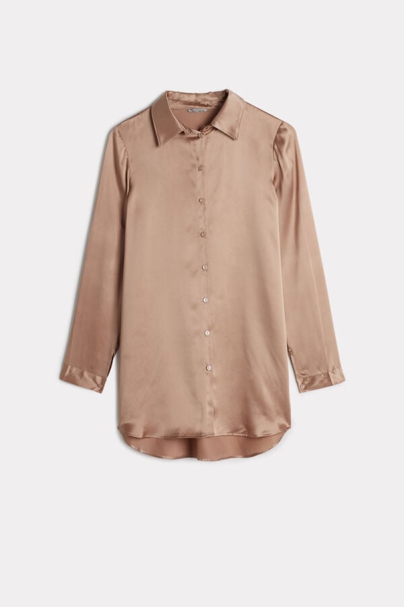 Intimissimi Silk Shirt Bež | SN-ITMSM58058