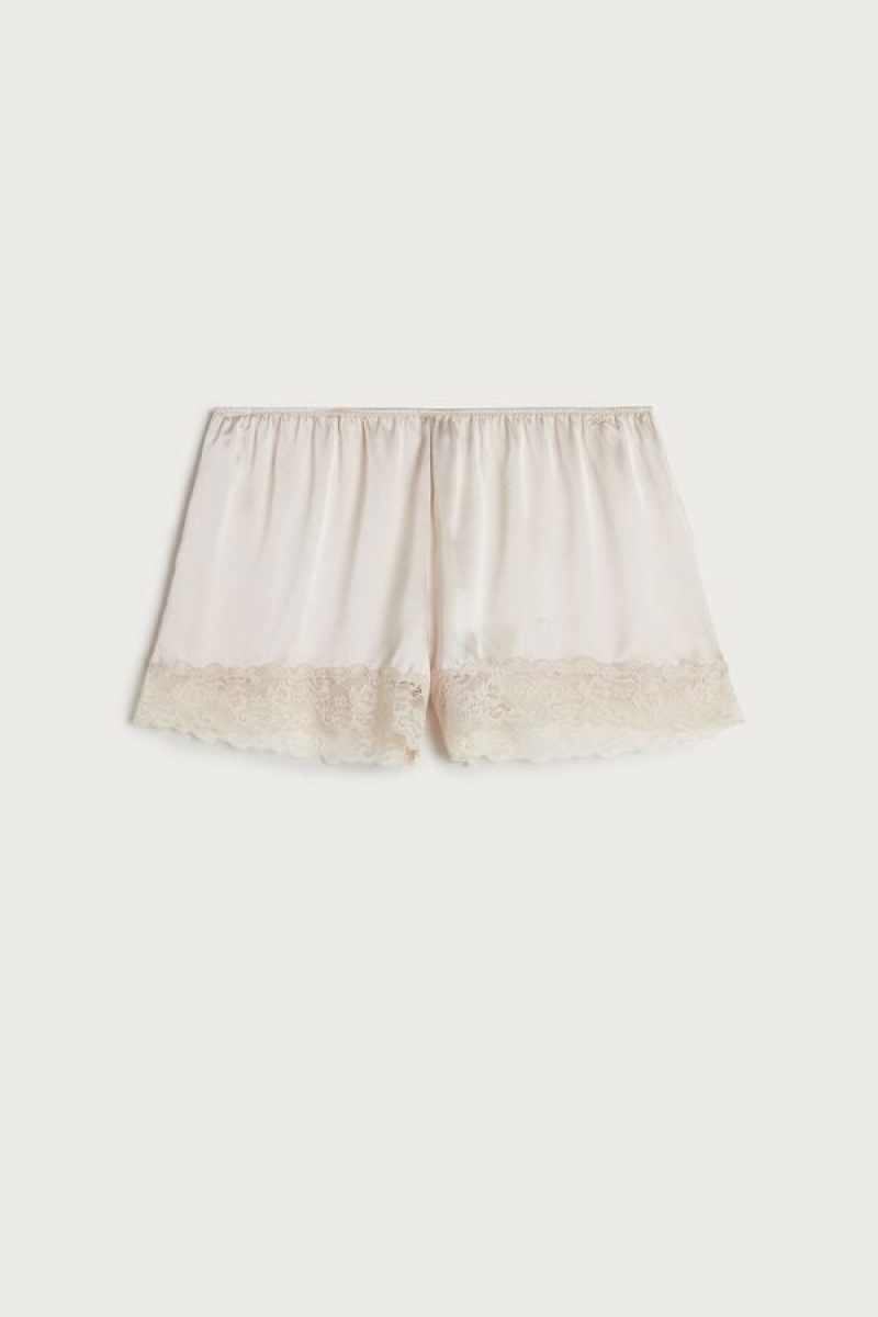 Intimissimi Silk Shorts Bež | SN-ITMSM58311