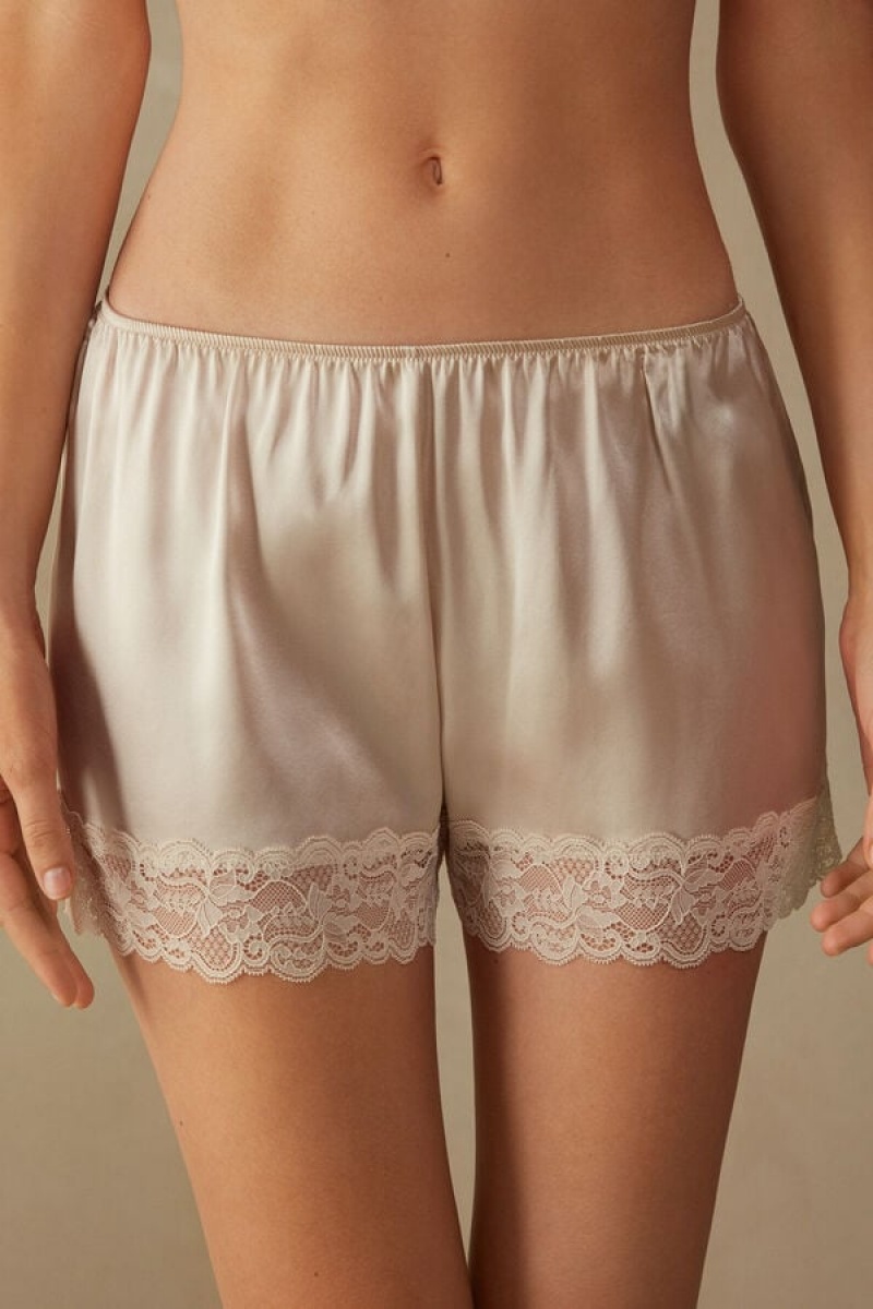 Intimissimi Silk Shorts Bež | SN-ITMSM58311