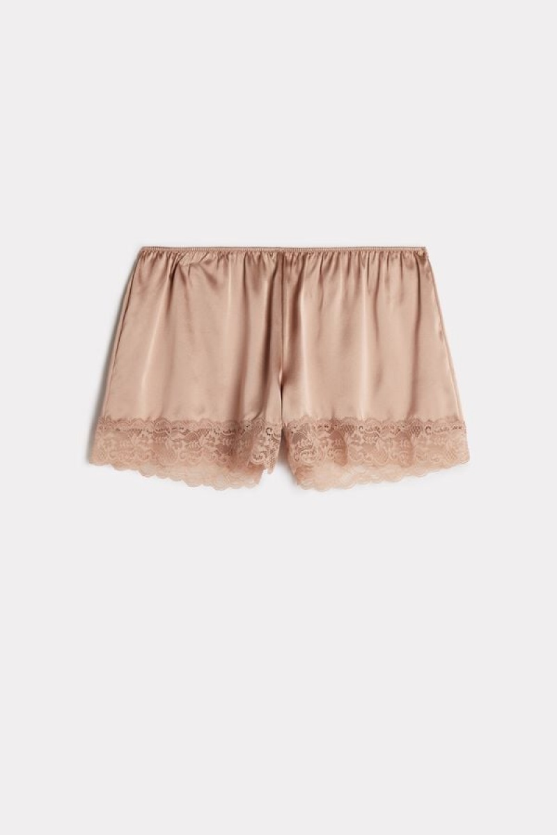 Intimissimi Silk Shorts Bež | SN-ITMSM58317