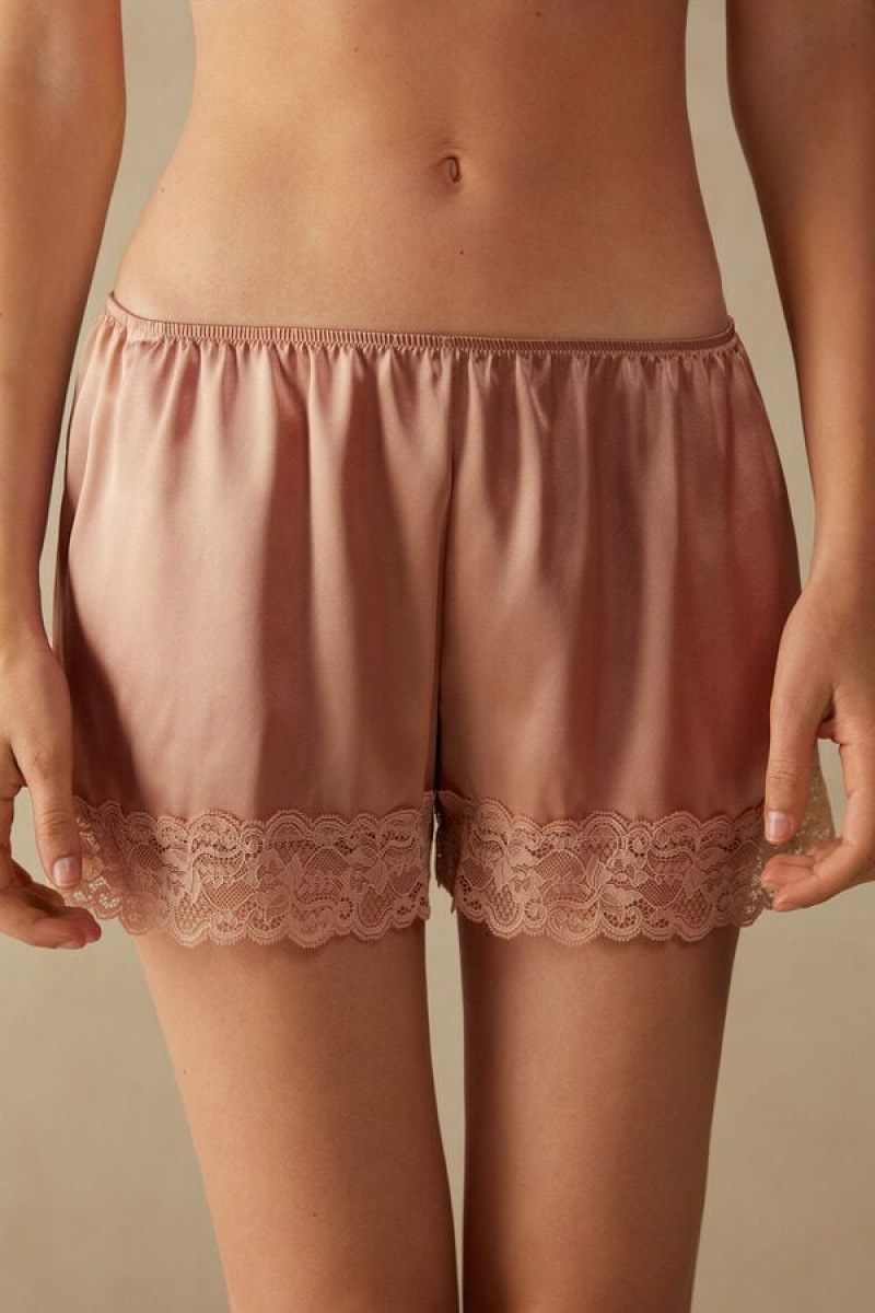 Intimissimi Silk Shorts Bež | SN-ITMSM58317