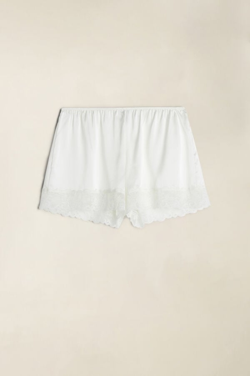 Intimissimi Silk Shorts Bijele | SN-ITMSM58312