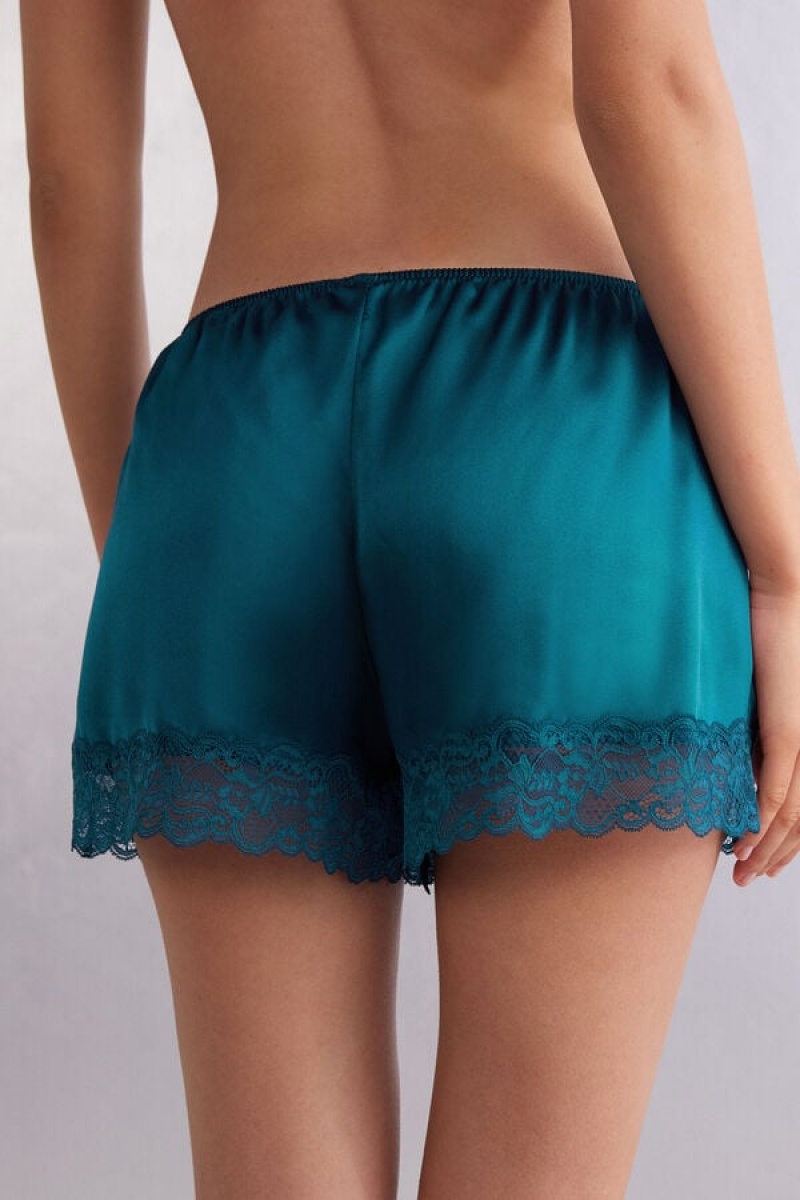 Intimissimi Silk Shorts Plave | SN-ITMSM58375