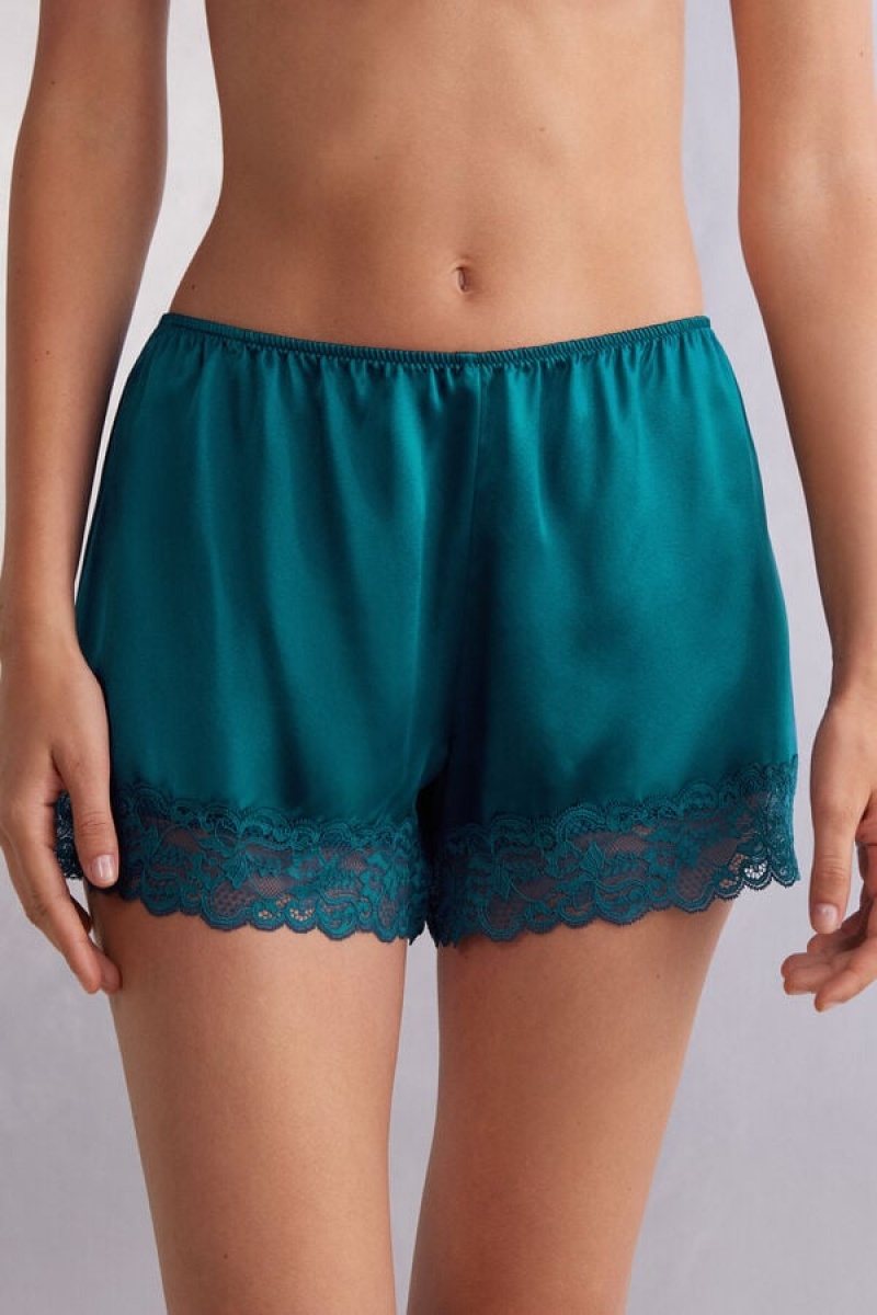 Intimissimi Silk Shorts Plave | SN-ITMSM58375