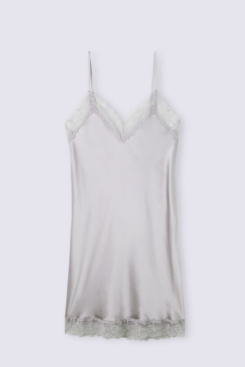 Intimissimi Silk Slip With Lace Insert Detail Sive | SN-ITMSM57829