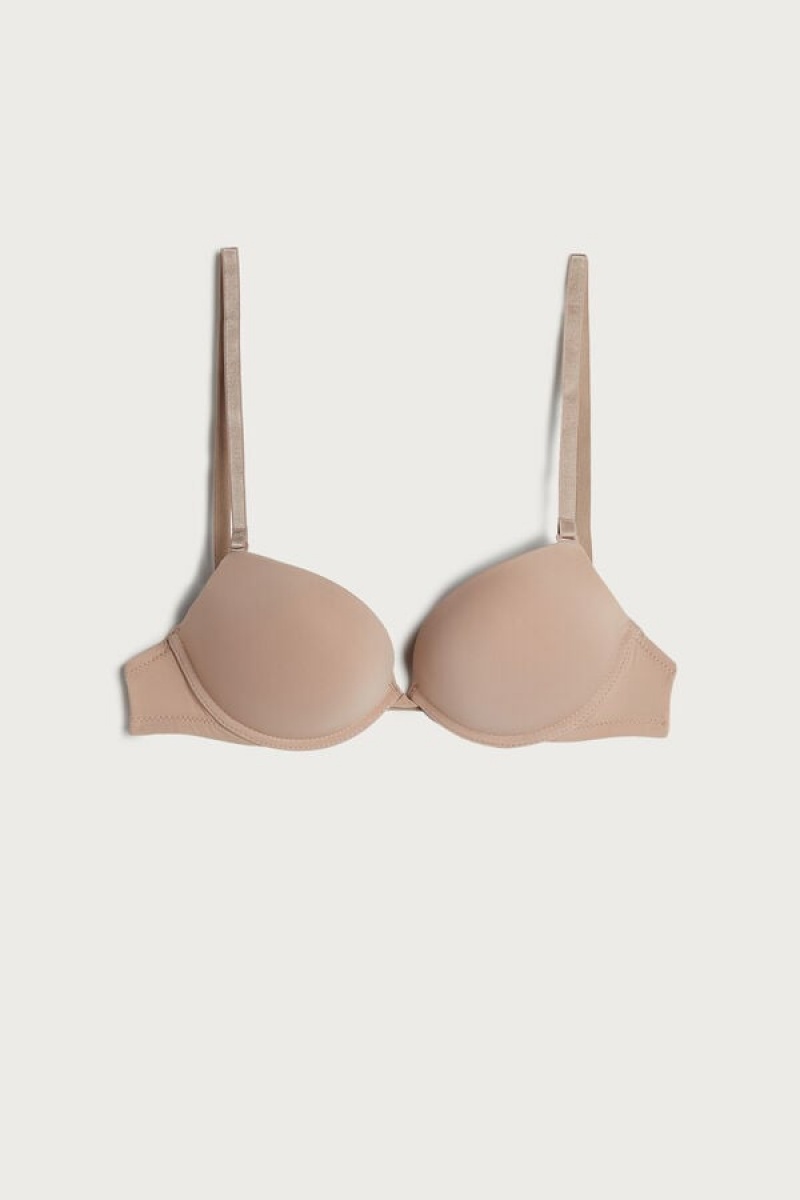 Intimissimi Silvia Multifunkcionalna Push-up Bra In Microfiber Bež | SN-ITMSM56718