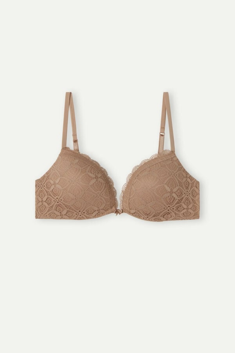 Intimissimi Silvia Push-up Bra In Lace Bež | SN-ITMSM56757