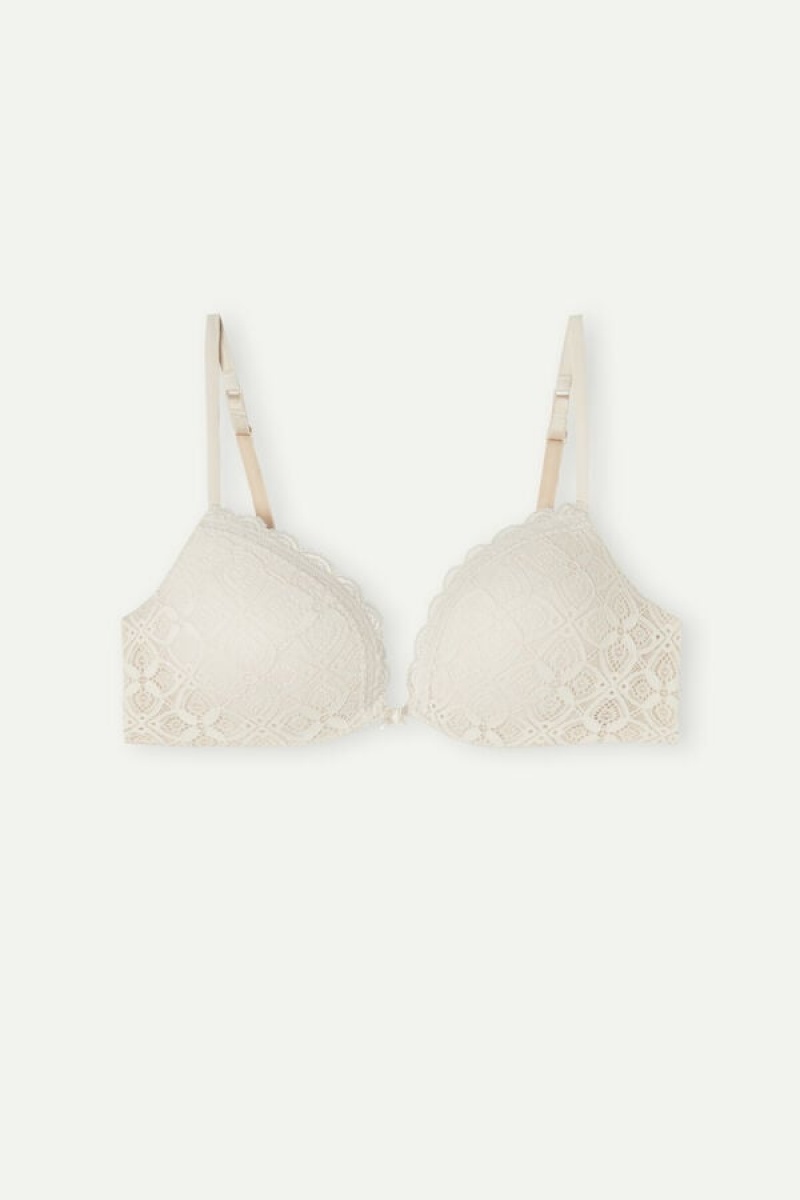 Intimissimi Silvia Push-up Bra In Lace Bež | SN-ITMSM57121