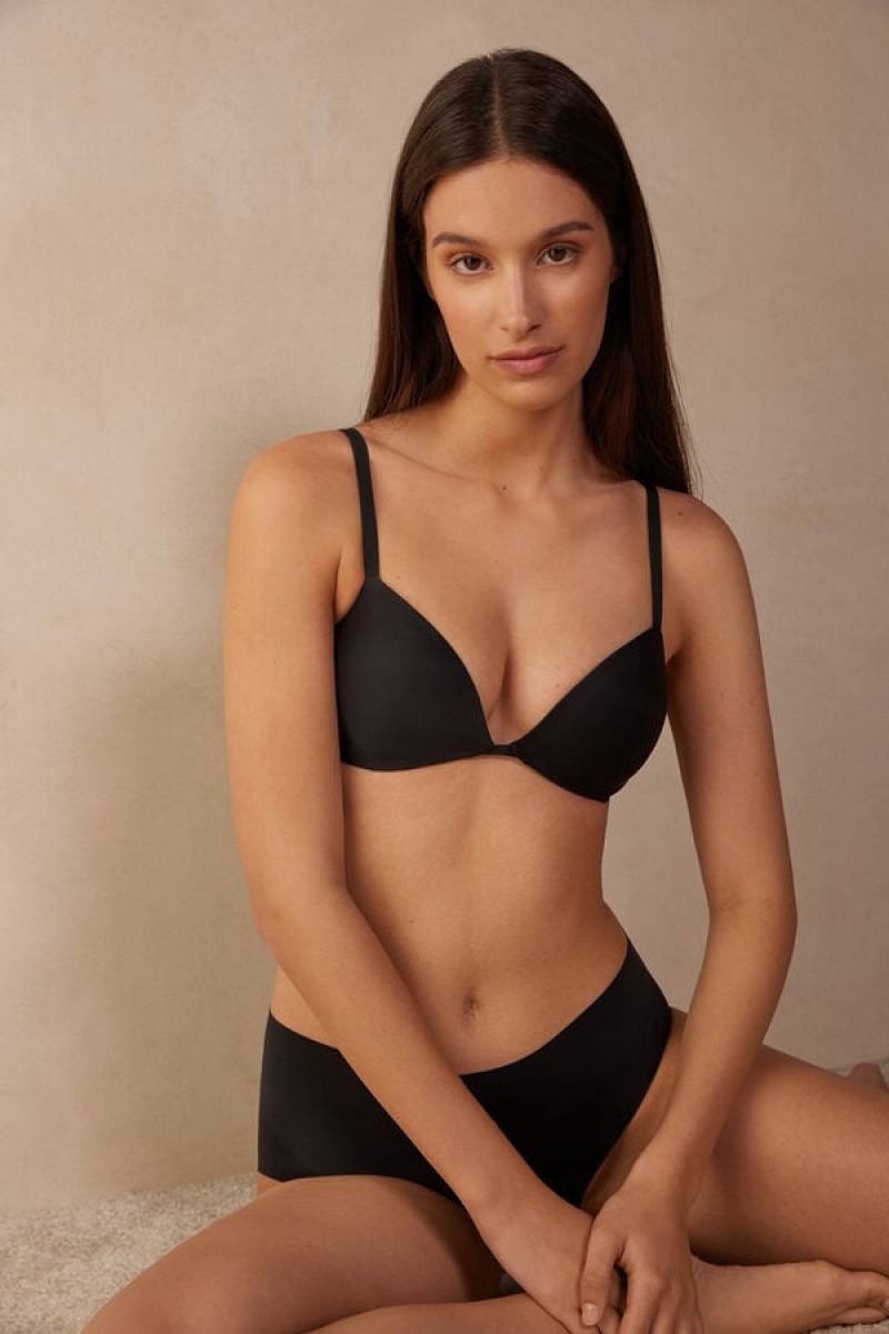 Intimissimi Silvia Push-up Bra In Ultralight Microfiber Crne | SN-ITMSM56763