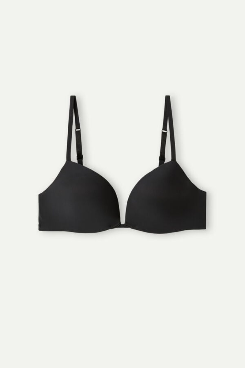 Intimissimi Silvia Push-up Bra In Ultralight Microfiber Crne | SN-ITMSM56763