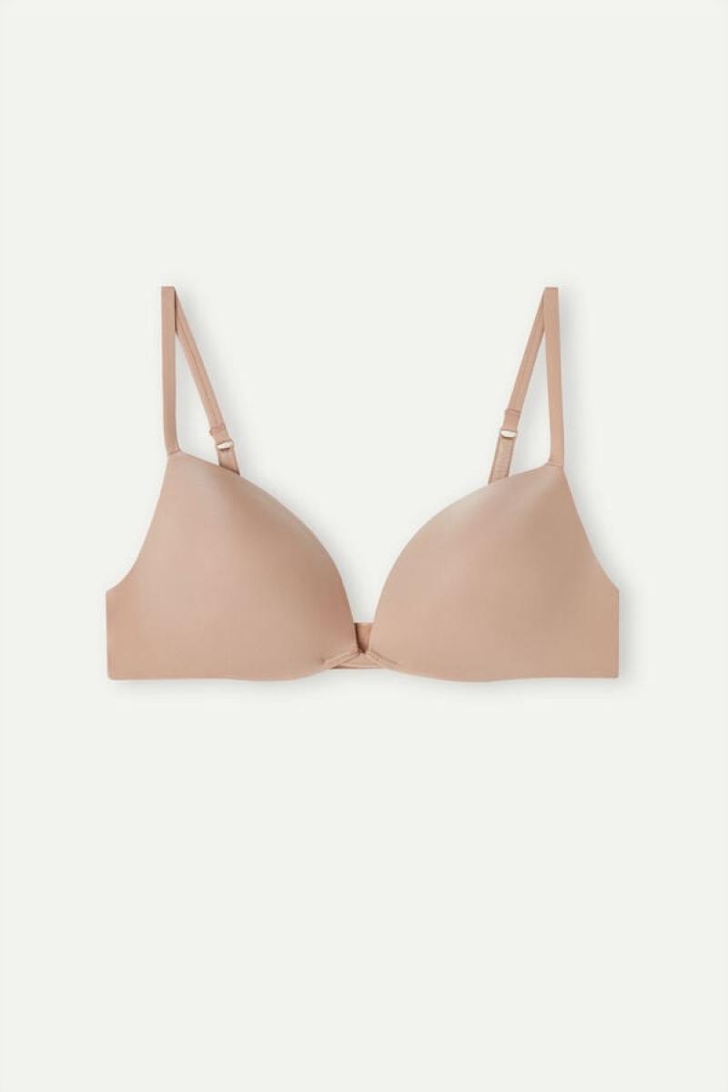 Intimissimi Silvia Push-up Bra In Ultralight Microfiber Bež | SN-ITMSM56765