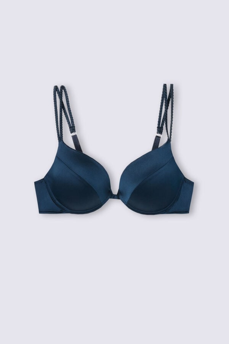 Intimissimi Simona Super Push-up Bra In Silk Plave | SN-ITMSM57314