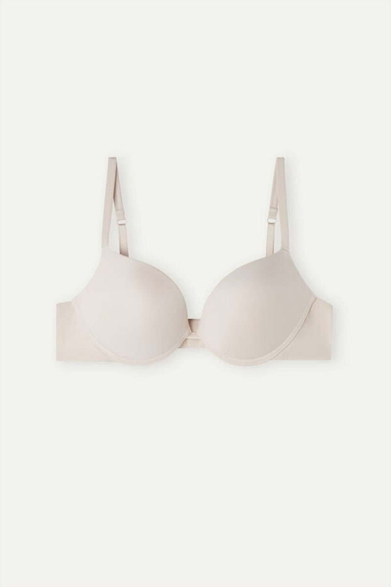 Intimissimi Simona Super Push-up Bra In Ultralight Microfiber Bež | SN-ITMSM56766