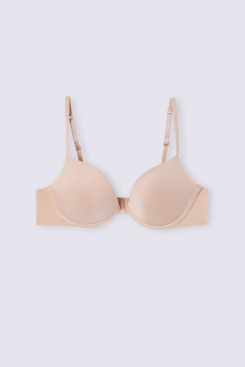 Intimissimi Simona Super Push-up Bra In Ultralight Microfiber Bež | SN-ITMSM56769