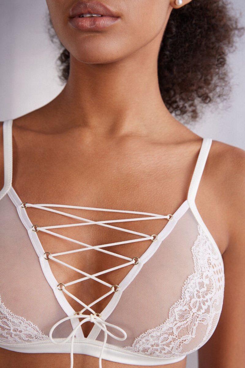 Intimissimi Sinful Fantasies Triangle Bra Bijele | SN-ITMSM56696