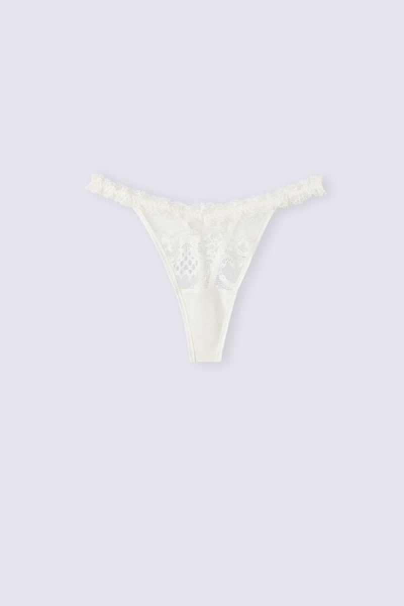 Intimissimi Sinful Fantasies ‘80s Stil Thong Bijele | SN-ITMSM57758