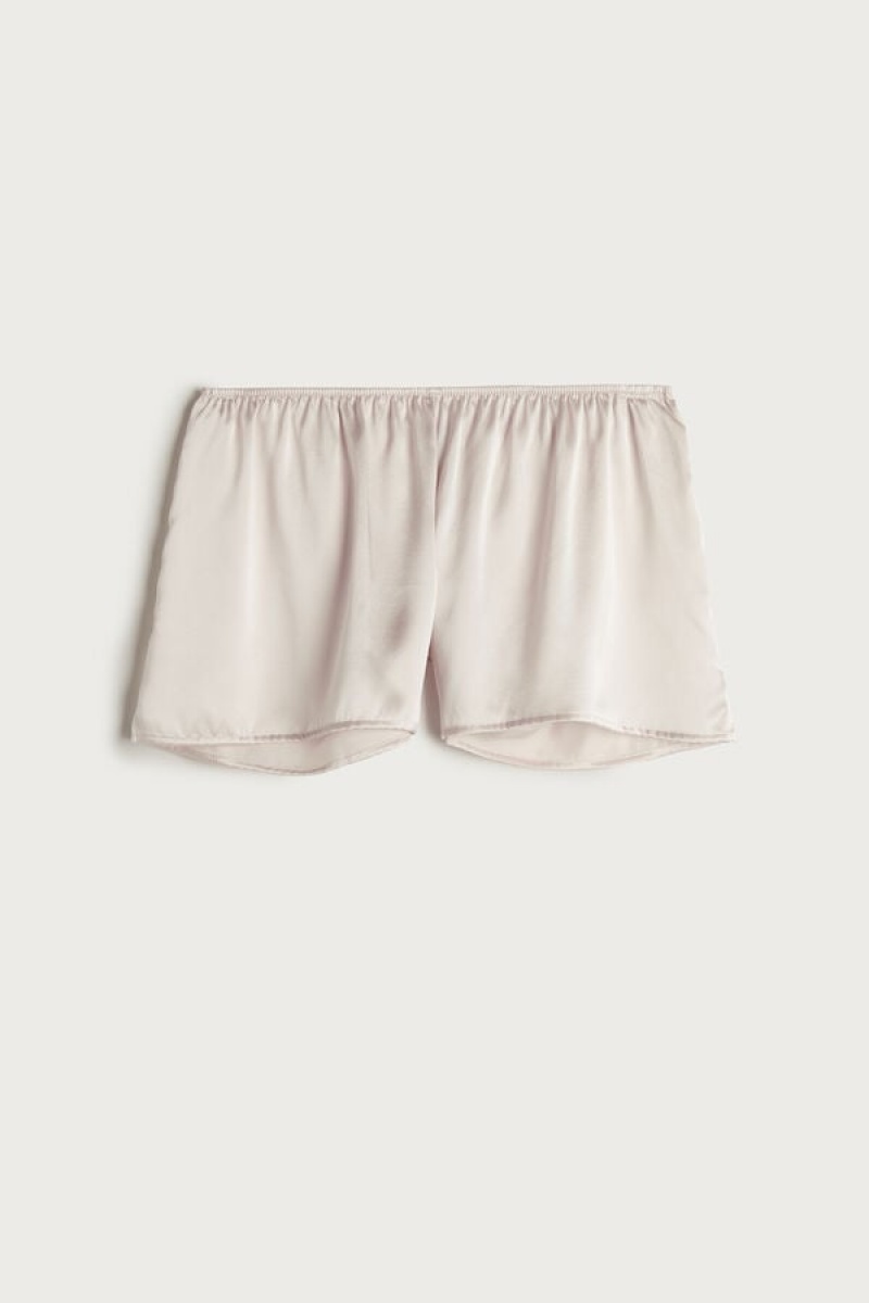 Intimissimi Smooth Silk-satin Shorts Bež | SN-ITMSM58314