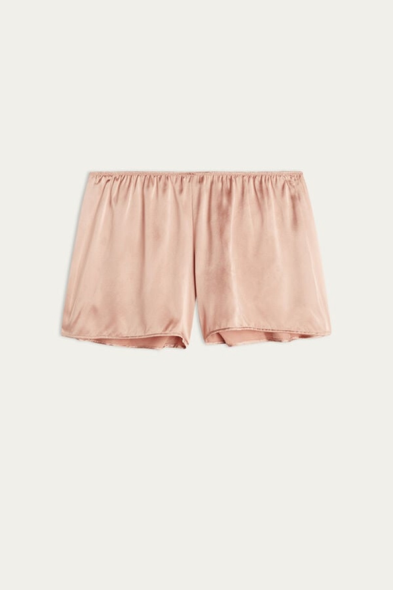 Intimissimi Smooth Silk-satin Shorts Bež | SN-ITMSM58324